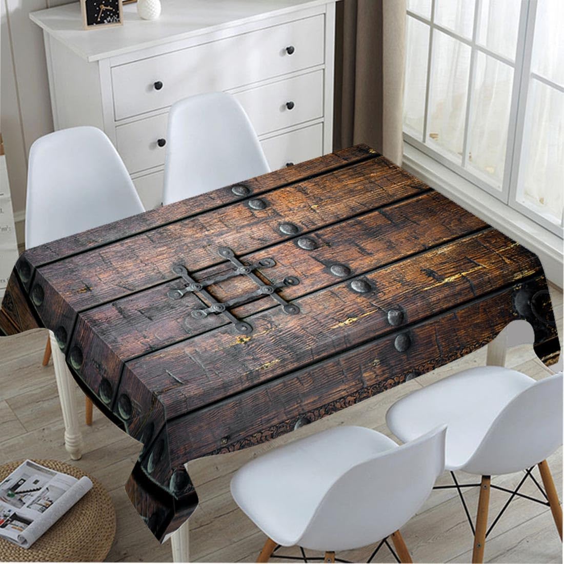 Home Textiles Premium - Taplak Meja Kayu Antik Abad Pertengahan,