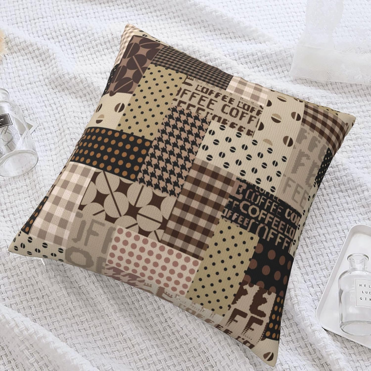 Pillow Insert 18X18 - Sarung Bantal Coffee Time Motif Polka