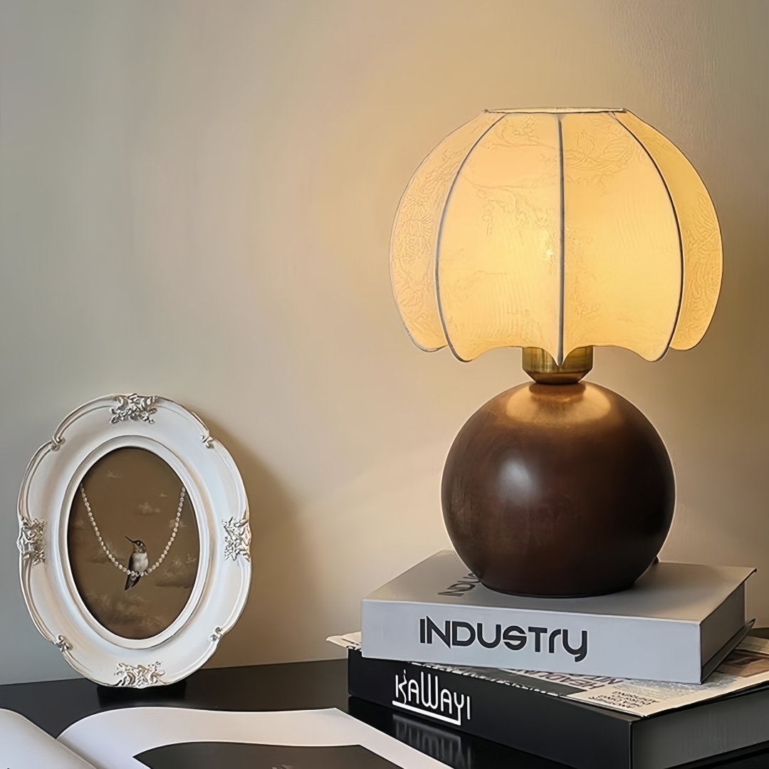 Home Textiles Usa - Lampu meja bermotif bunga vintage, lampu