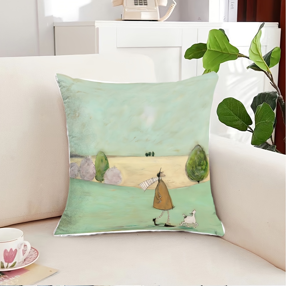 1pc Sarung Bantal Motif Kartun - Pillow Insert 18X18 ulasan dan harga