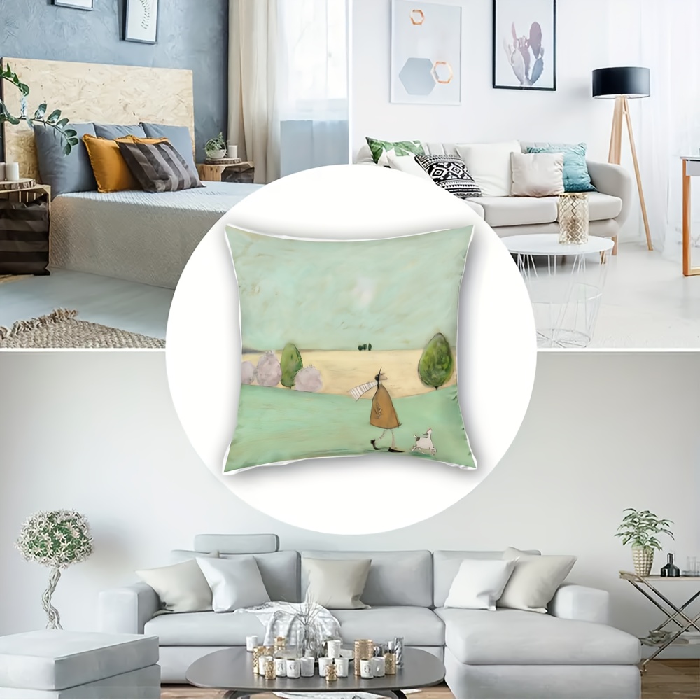 1pc Sarung Bantal Motif Kartun - Pillow Insert 18X18 ulasan dan harga