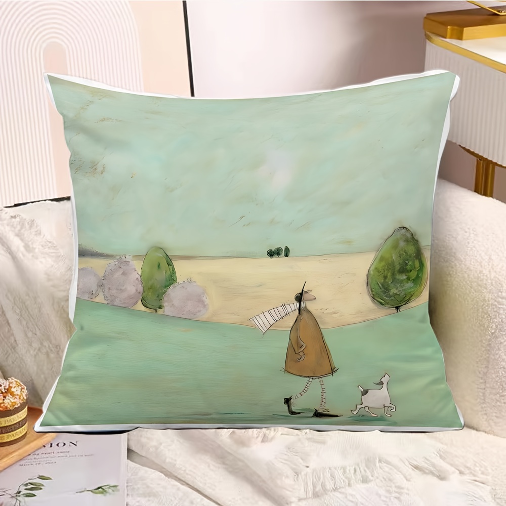 1pc Sarung Bantal Motif Kartun - Pillow Insert 18X18 ulasan dan harga