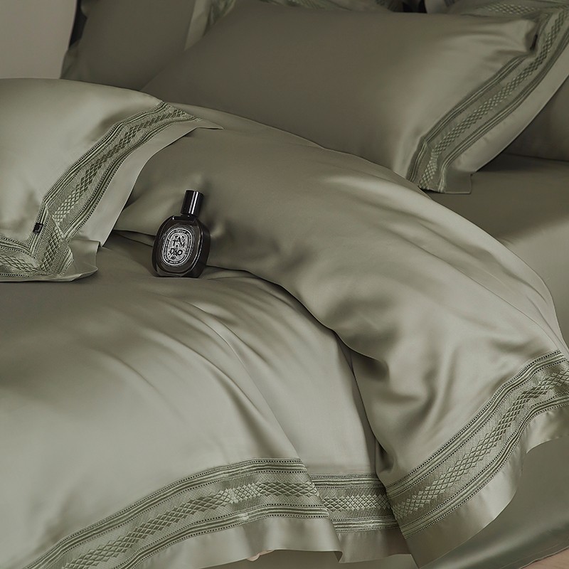 Seprai tempat tidur hijau Matc - Home Textiles Premium ulasan dan harga