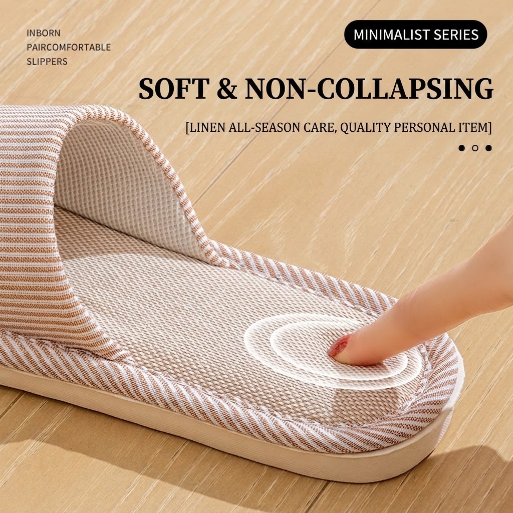 Sandal Linen Rami Bernapas unt - Home Textile ulasan dan harga
