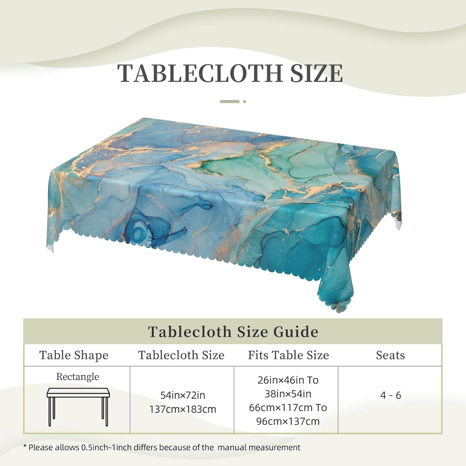 Taplak Meja Marmer Teal Mewah, - Home Textiles Premium ulasan dan harga